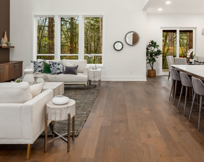 Servicing the Buford Georgia area, we offer beautiful hardwoods in trendy and timeless stains.  Hardwoods warm up the home.
