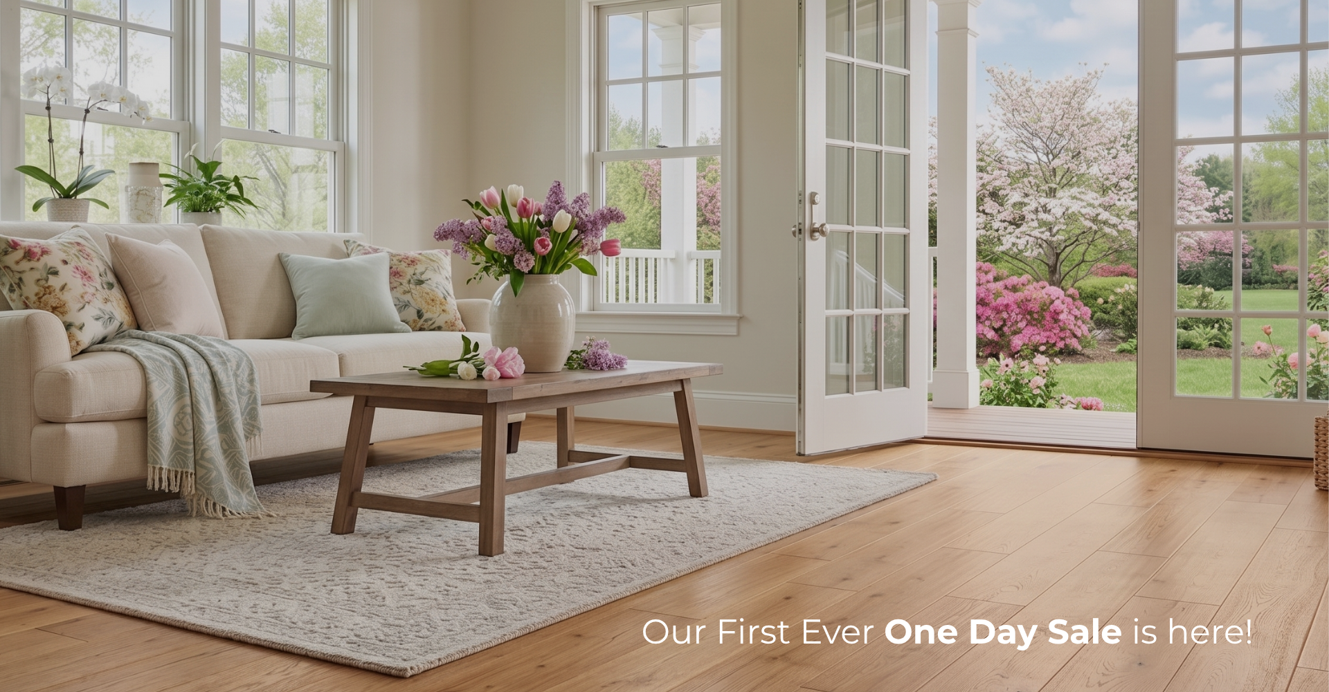 Storefront of Top Floors Carpet One Floor & Home. The building has a beige exterior with the company